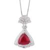 Jewelry Copper Bottom Gold-Plated Simulation Red Corundum Blue Spinel Skirt Temperament Pendant 12 * 12