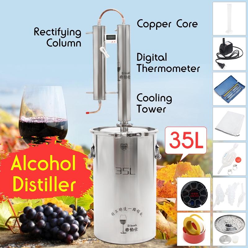 12/20/35L Stainless Efficient DIY Alcohol Ethanol Distiller Home Brew Still Moonshine Wine Making Tools Boiler