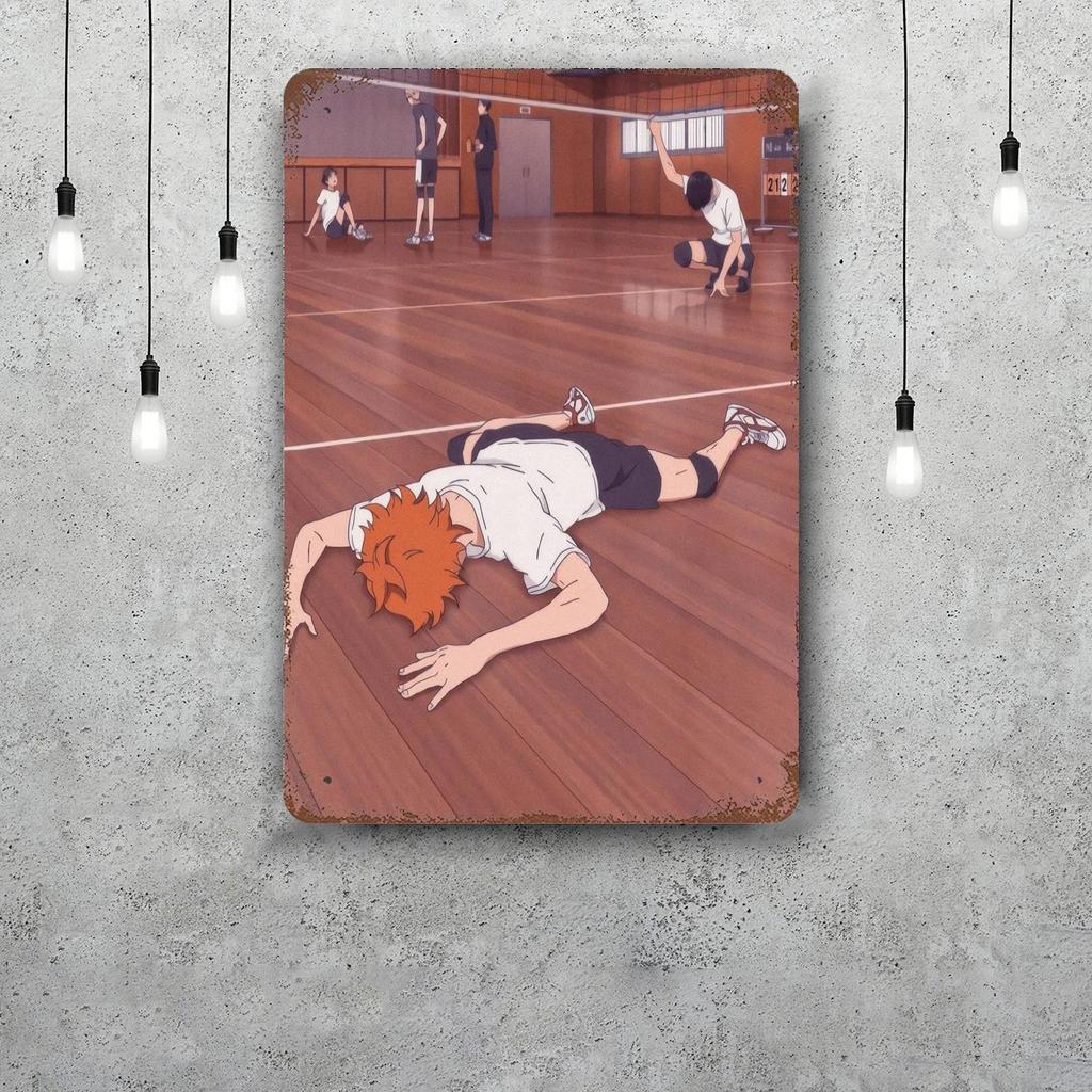 Haikyu Hinata Animation Vintage Metal Tin Signs Posters Decor Retro Metal Plaque Wall Art Decor for Garage Bar