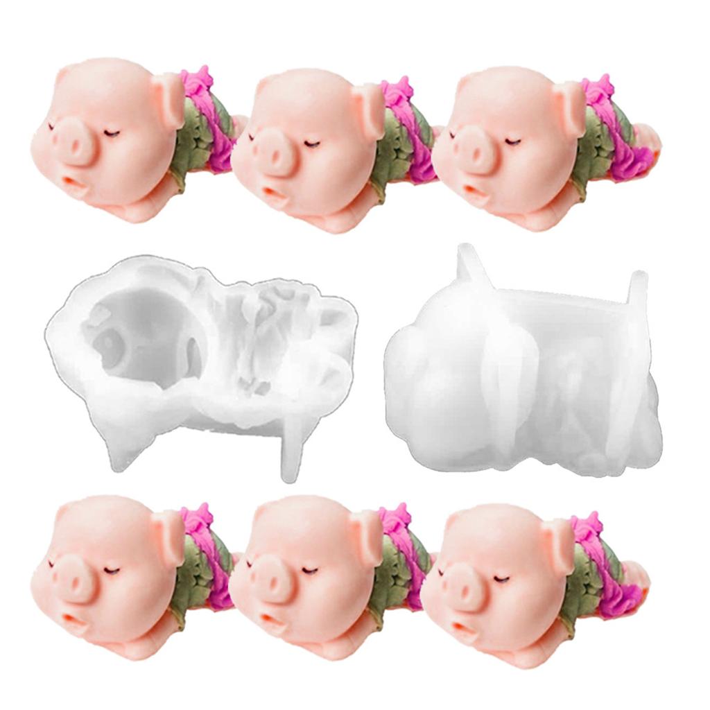 Piggy Resin Mold 3D Sleeping Pig Shape Candle Mould Soap Making Moulds Hand-making Accessories for Candle Soap Crafts