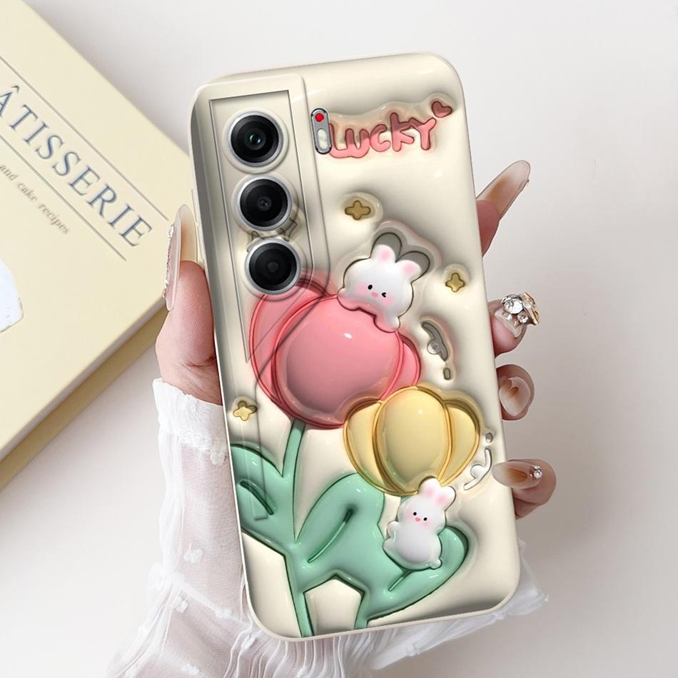 For Tecno Camon 40 Pro 4G Camon40 CM5 CM6 Cute Rabbit Cat Cartoon Phone Case For Camon 40 40Pro 4G Soft Silicone Cases Bumpers