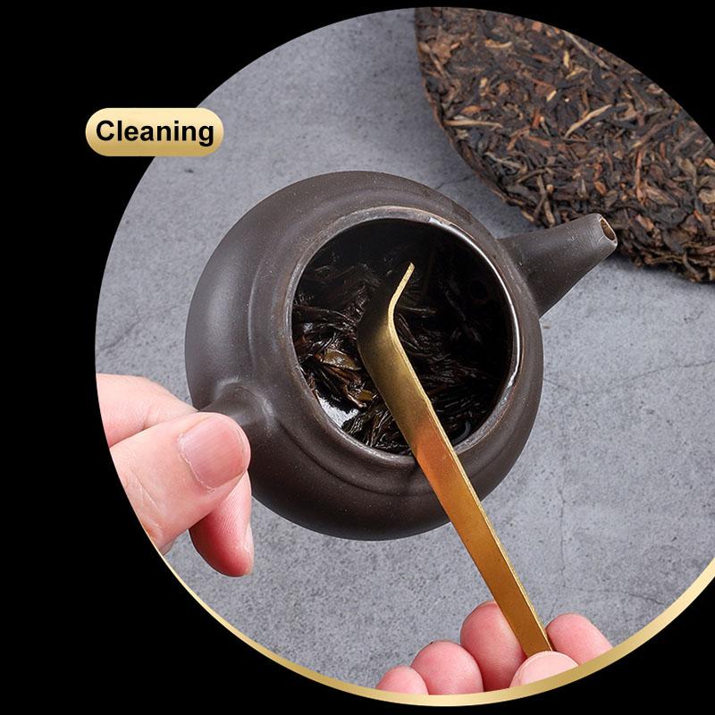 Stainless Steel Tea Needle Stick Gold Silver Matcha Spoon Tea Scoop Tea Ceremony Teaware Kitchen Tool Cleaning Pot Measuring Tea