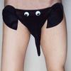 Men Underpants Funny Cartoon Elephant Head Long Elephant Nose Elastic Strap Solid Color Soft