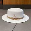 French Summer New Hat Women's Fashion Belt Flat Top Hat Sunshade Sunscreen Straw Hat Outdoor Travel Sun Hat