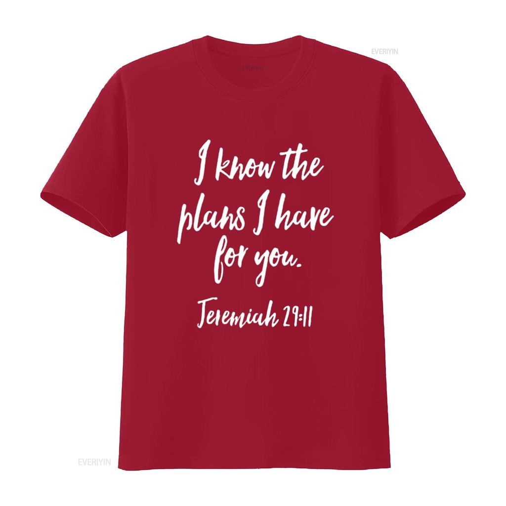 Inspirational I Know the Plans Scripture Christian Design Womens T Shirt Black vintage Washed Soft designer clothes Comfortable