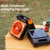Solar Outdoor Camping Fan w/LED Light 4 Wind Speeds USB Rechargeable 5200mAh Solar Cordless Tent Fan Waterproof Air Circulators