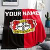 1PC Custom Name Bayer 04 Leverkusen Patterned Flannel Blanket Suitable For All Seasons for Home Decor Warmth and Comfort Gifts Holiday Present_xia