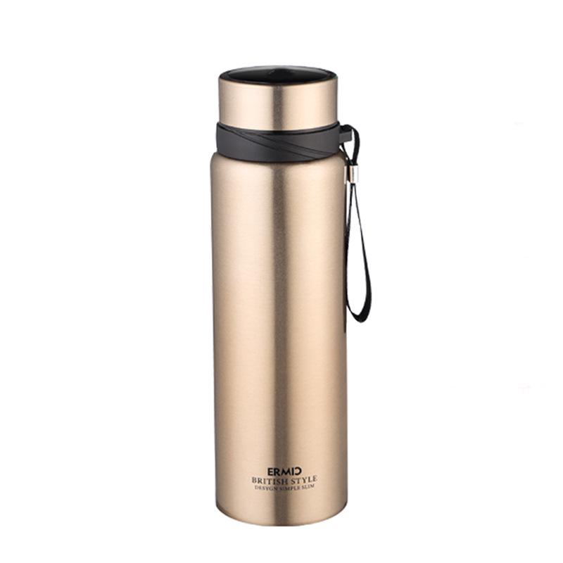Large Capacity Stainless Steel Insulated Travel Kettle with Lanyard - Customizable Sports Water Bottle