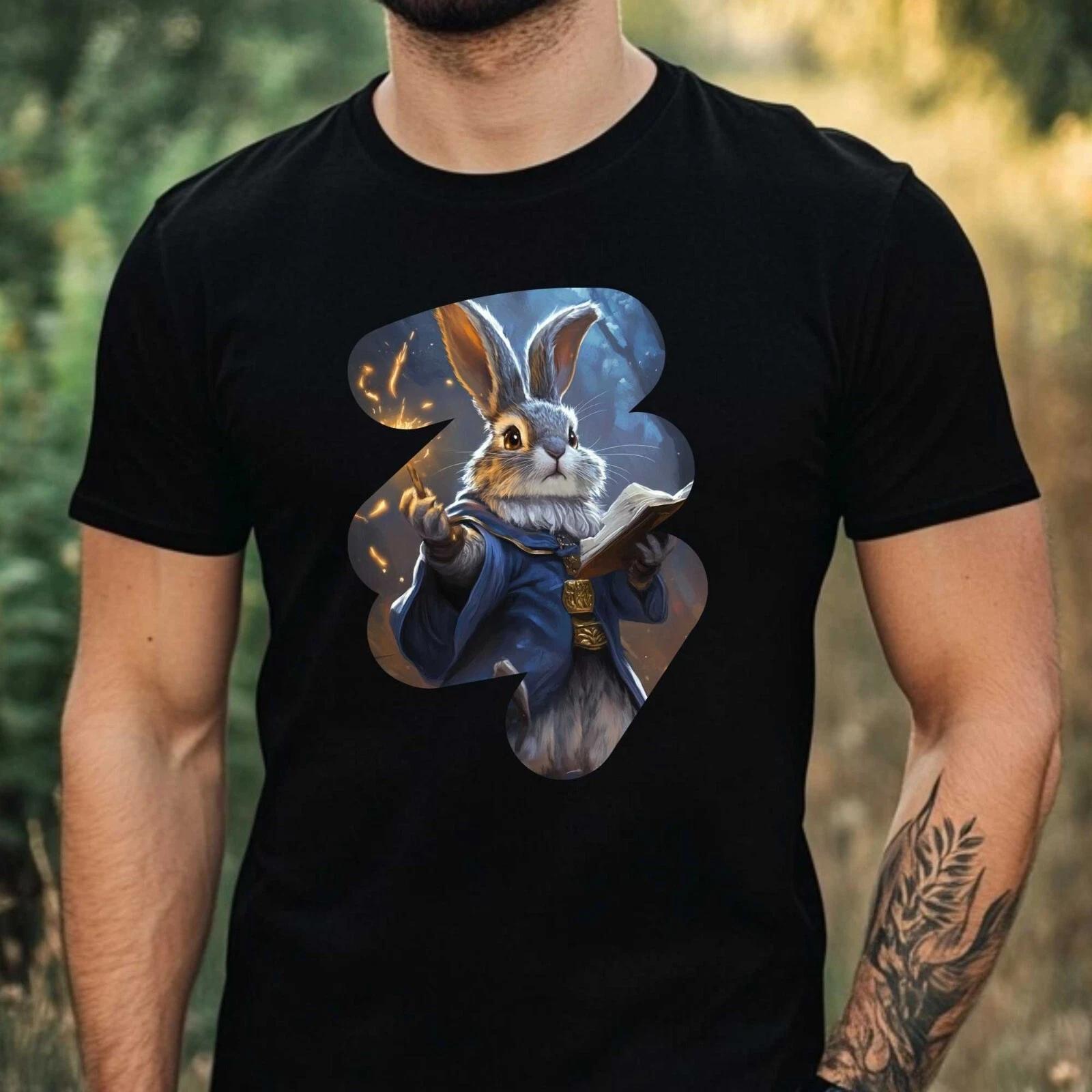 T-Shirt Herren Kaninchen Zauberer Motiv Baumwolle Größe XS bis 5XL M