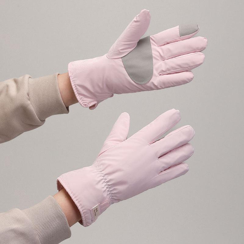 Warm Gloves for Women's Cloud Fleece Gloves Outdoor Cycling Bows Non Slip Students Cold Proof Touch Screen Winter Gloves