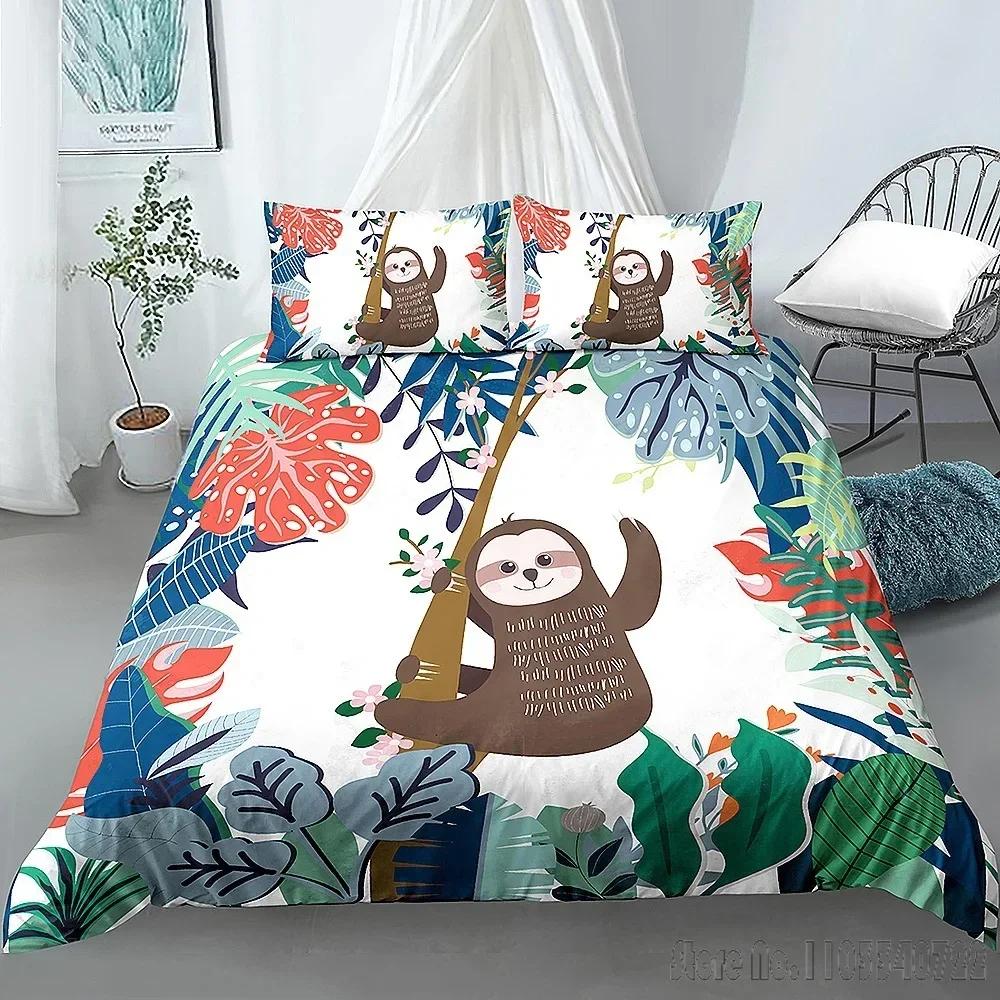 Comforter Decor Cartoon Sloth Printed Love Child Hd Comforter For Kids Bedding Sets Bedclothes Bedroom Decor