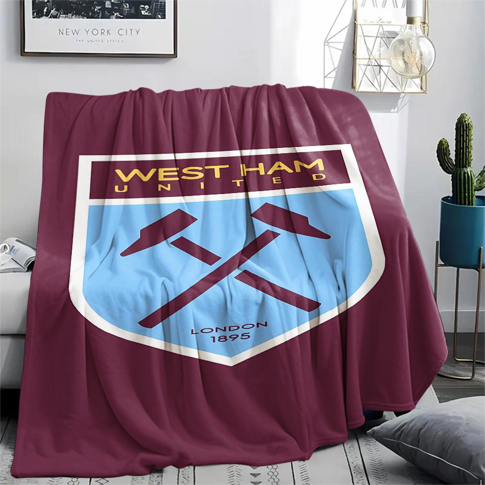 1 Peça Manta de Flanela com Estampa do West Ham United, Alta qualidade Todas as Estações, Decoração de Casa, Calor e Conforto, Perfeita para Presentes de Natal