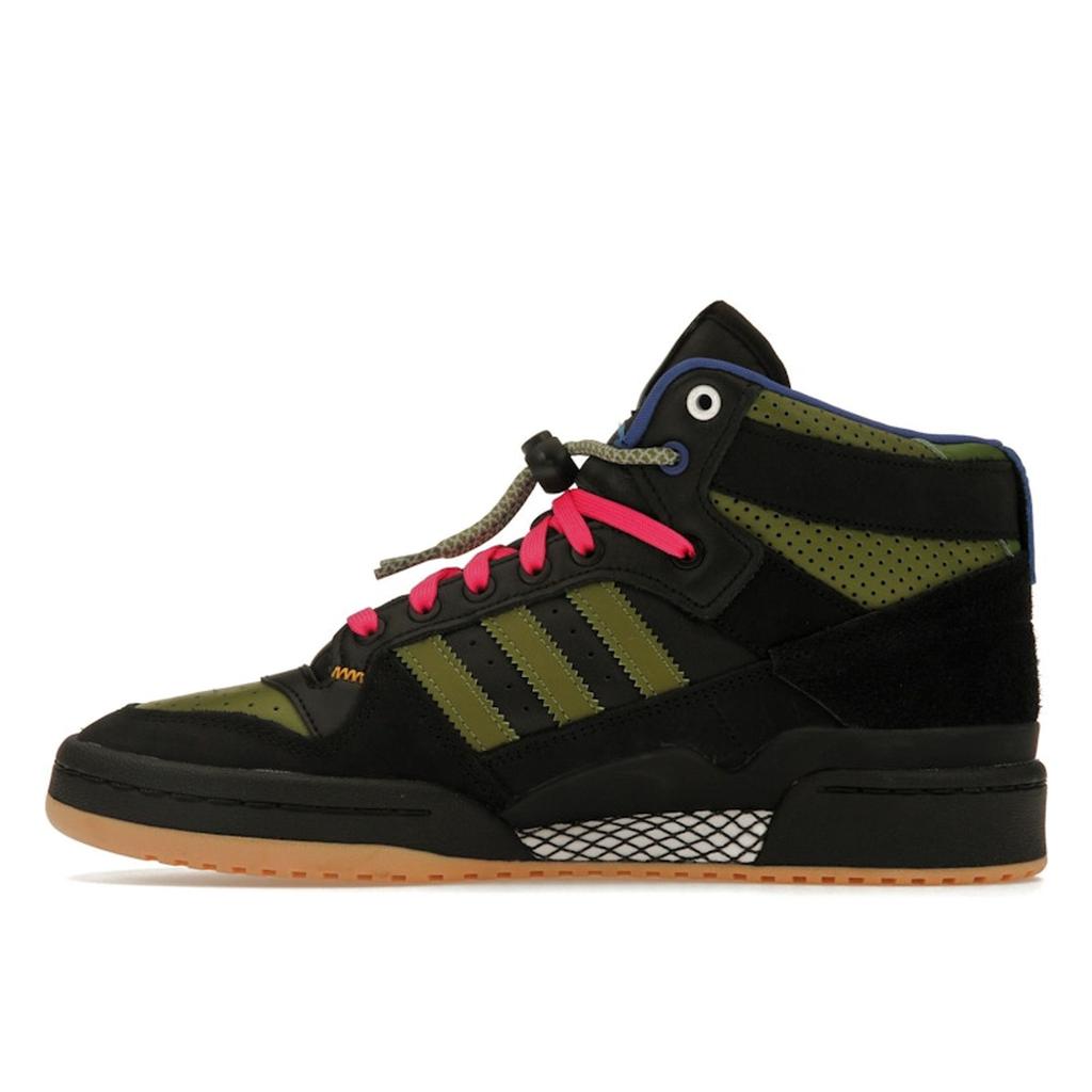 Hebru Brantley x adidas Forum Mid RT Frogboy Unisex Sneakers Black Core-Black Tech-Olive GZ4396