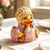 Colorful Rhinestone Duck Decorations Charming Novelty Ornament Musical Theme with Guitar Creative Music Inspired Figurines Decor Decorative