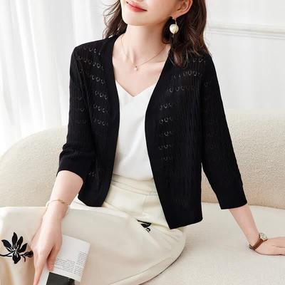 Srcr Women's Silk Blend Short Knit Cardigan