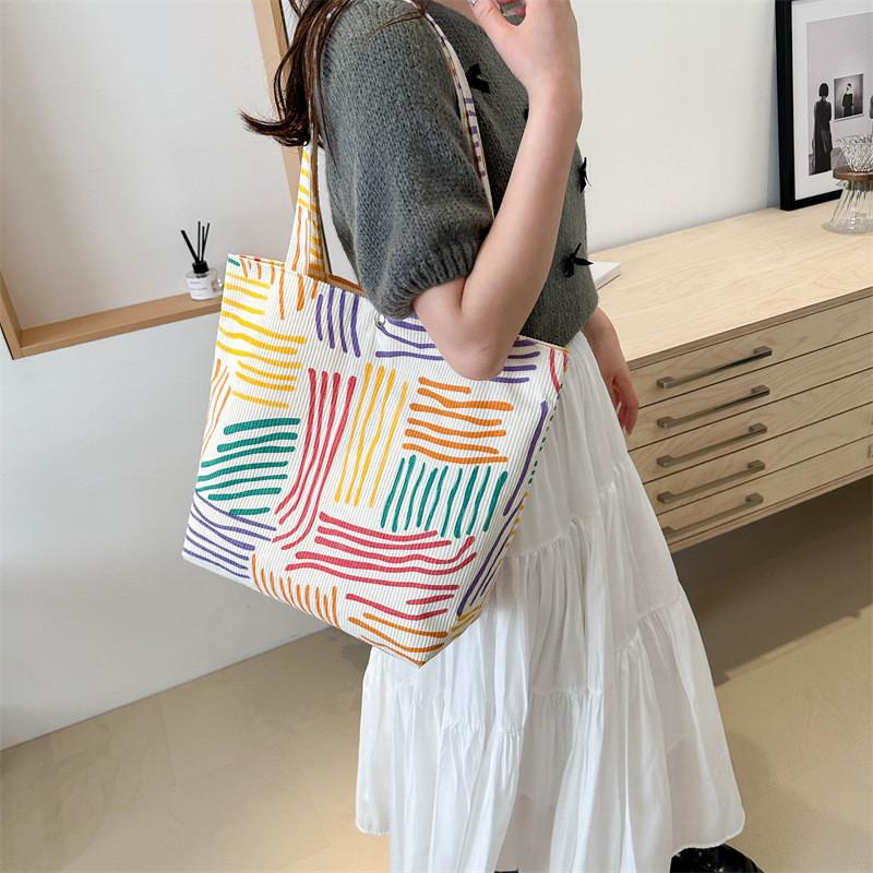 Unique Personalized Commuter Tote Bag For Women In Trendy Colorful Canvas Style