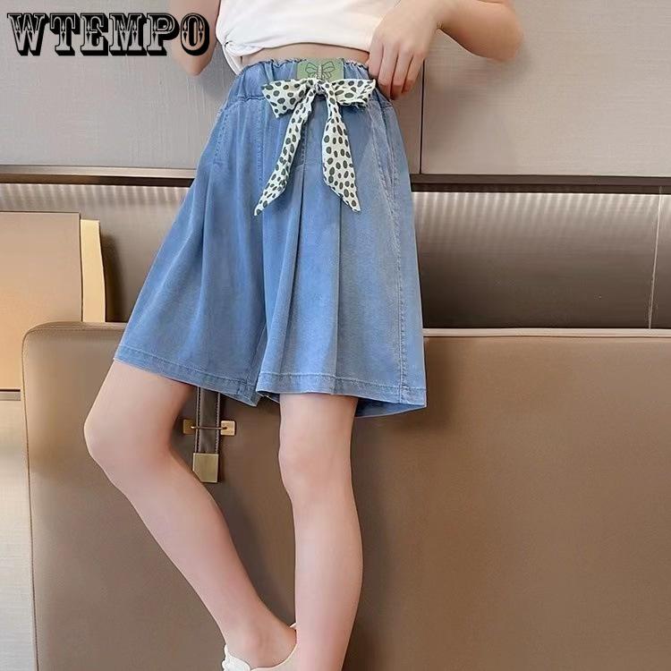 

Real Pocket Pants Summer Girls Tencel Shorts Shorts Girls Jeans Shorts Skirt 120