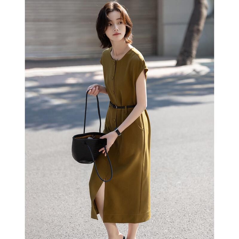 Elegant Summer Cap-Sleeve Cinch-Waist Dress