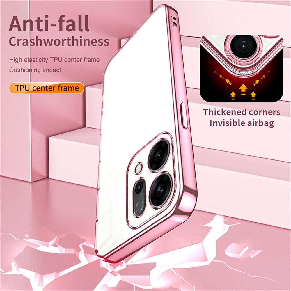 Dla Oppo Reno14 5G (Światowy) Etui Galwanizowana Ramka Miękkie TPU Pokrowiec na Telefon