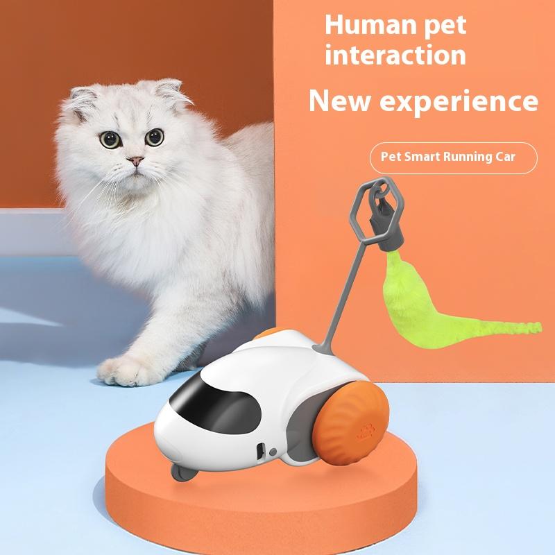 Smart Interactive Cat Toy Car Auto-Running Pet Vehicle with Obstacle Detection Durable for Indoor Cats Play