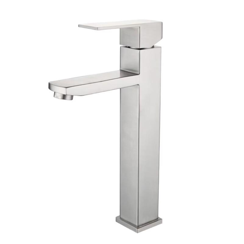 TLXT Black Stainless Steel Square Basin Hot & Cold Faucet