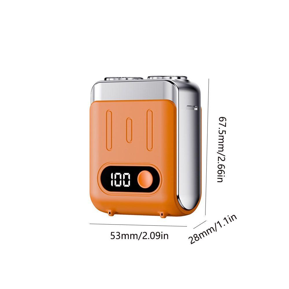 Rechargeable Electric Shaver Dual Head Men's Beard Trimmer Mini Rotary Razor  Travel