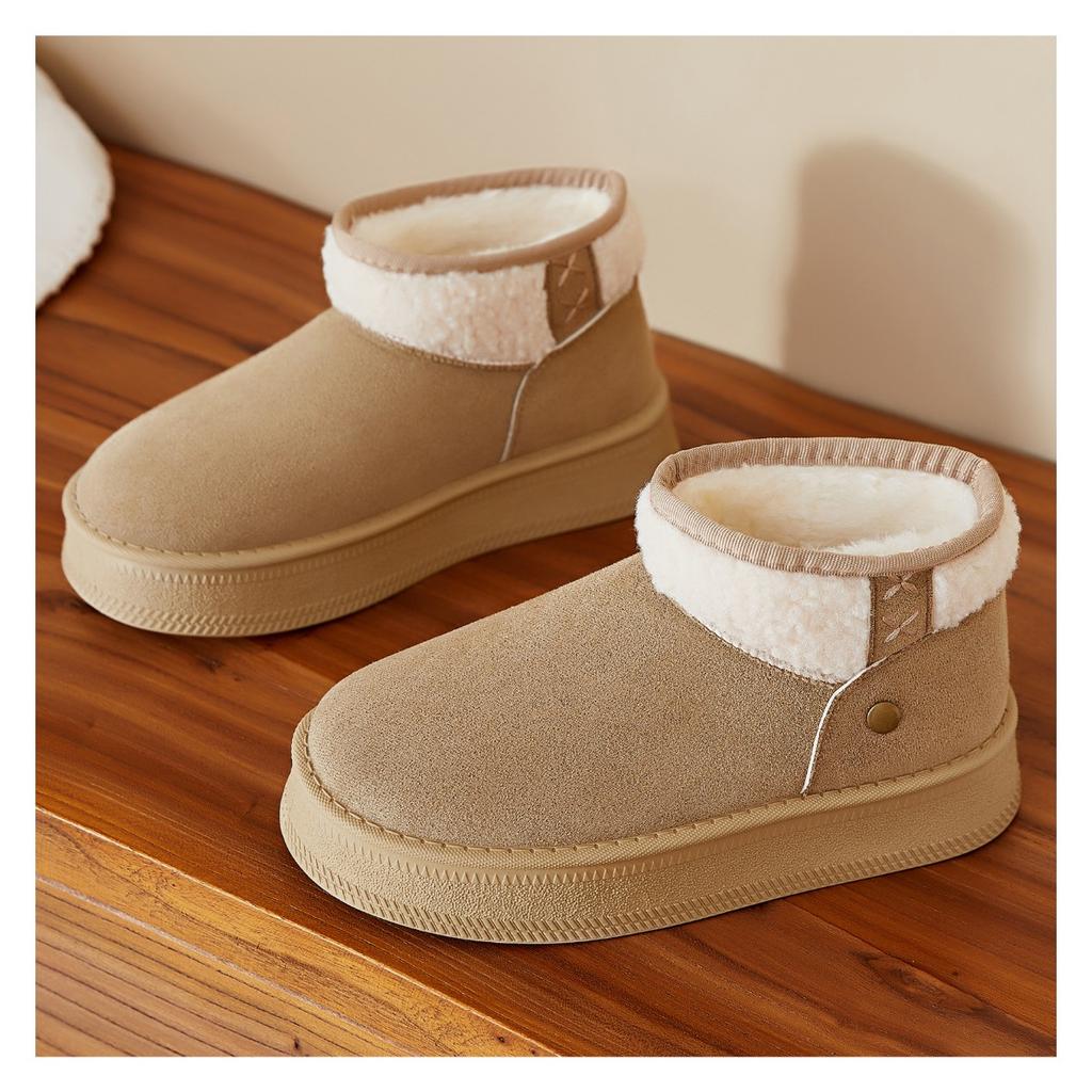 Bomullsskor för kvinnor, Varma snökängor, Mellansulskängor, Köldbeständiga och bekväma damstövlar med tjock sammet bomullskängor