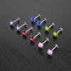 1 pz Zircone Cubico Cristallo Colorato Labret Monroe Anello per Labbro Borchie Acciaio Pietra 16g Borchia per Naso Cartilagine Elica Trago Piercing Orecchino