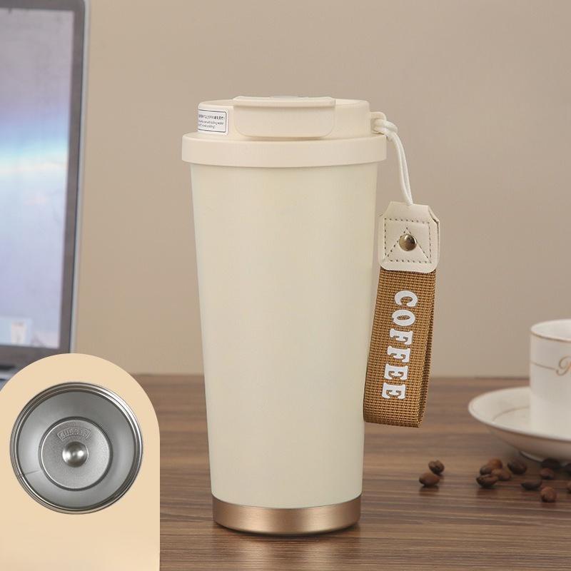 New Lily of the Valley Coffee Cup 316 Stainless Steel Thermos Cup High Value Large Capacity Male and Female Water Cup Student Thermos Cup