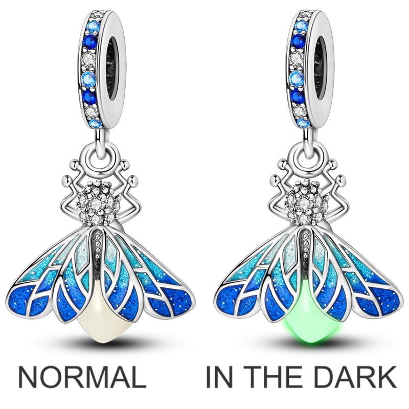 Koper Zirconia Zircon Charms Kralen Liefde Hart Hanger Vuurvliegje Dangle Passend Armband Armband Diy Vrouwen Originele Diy Sieraden