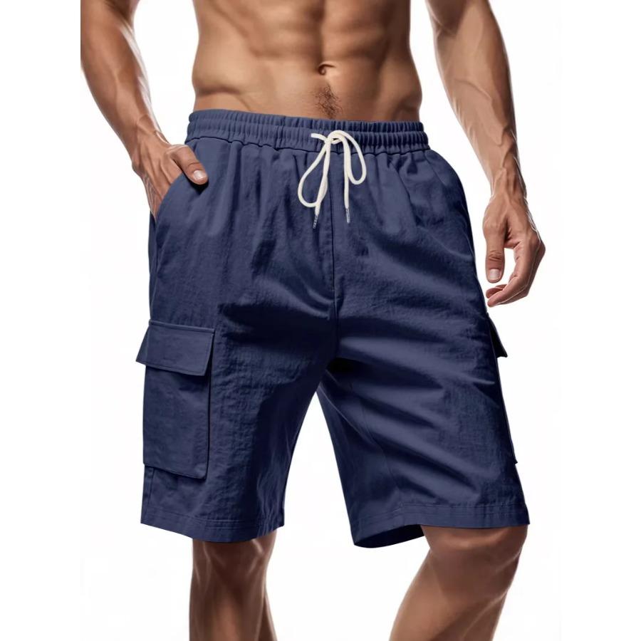 2026 New Men's Cotton Linen Shorts Pants Male Summer Breathable Solid Color Linen Trousers Fitness Streetwear S-3XL
