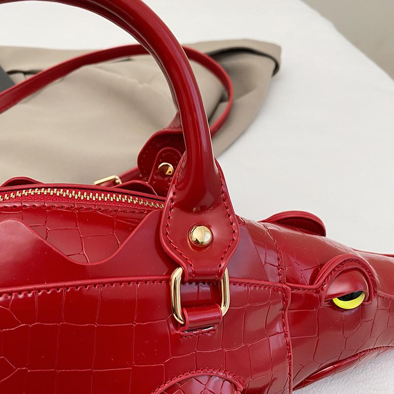 Street Cool Handbag Female PU Crocodile Shape 3D Creative Special-shaped Bag Can Be Crossed On One Shoulder