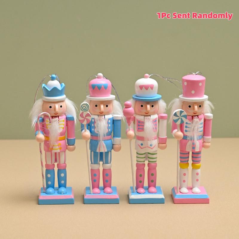 

1/4 Pcs Holiday Gifts Macaron Candy Series Nutcracker Puppet Soldier 12Cm Christmas Tree Pendant Party Home Decoration A1