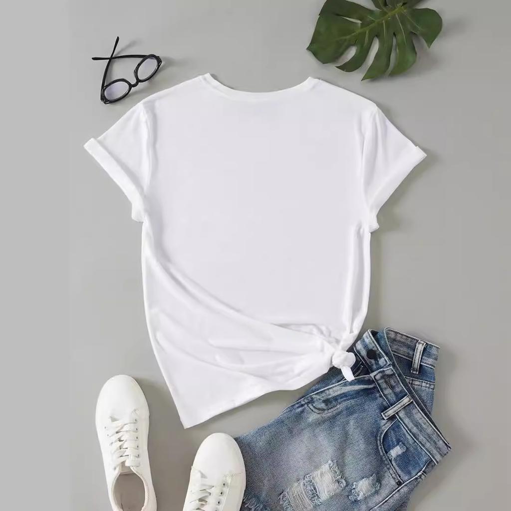 Spot Women's Summer T-Shirt Printed Fashion Casual Cute Short Sleeve Women's Eye Printed Short Sleeve T-Shirt