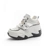2025 new leather belt drill hollow dad shoes women's summer lightweight inner height increase casual sports shoes platform sandals