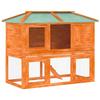 Clapier - Maison Exclusive - 2 niveaux - Bois de pin avec toit vert - Plateau coulissant