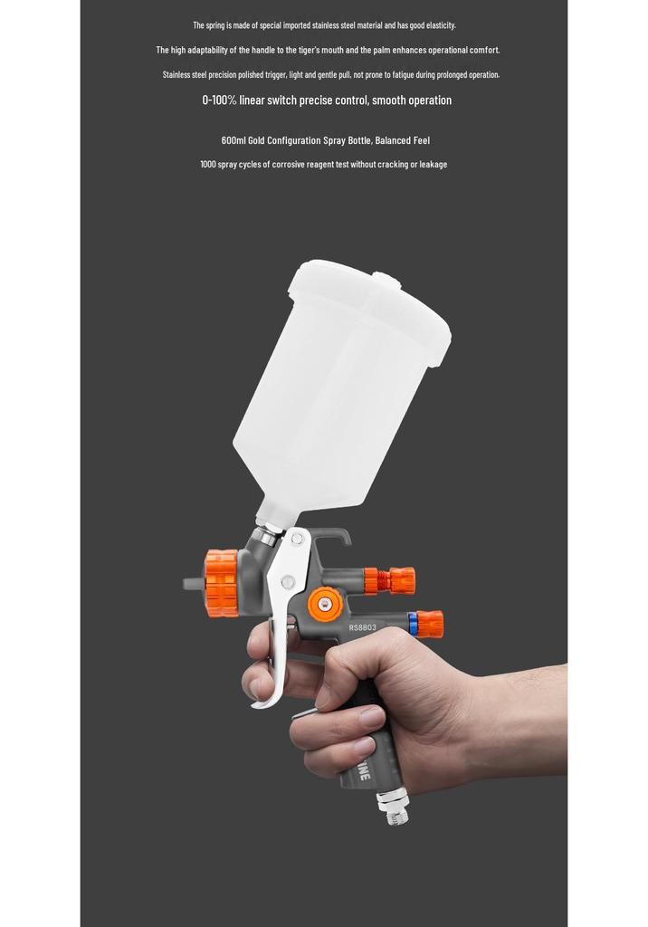 Ruifeng RS8803 1.3mm Automotive Topcoat Spray Gun, High Atomization for Sheet Metal