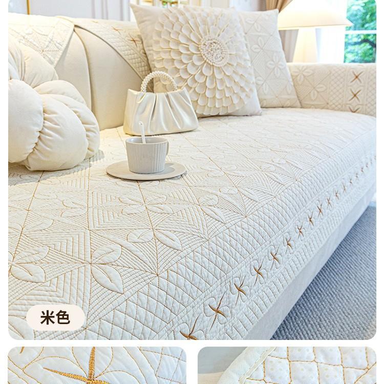 Pure Cotton Sofa Cushion, Cotton Fabric, Universal In All Seasons, Non-Slip Seat Cushion, Light Luxury Sofa Cover, New Cover