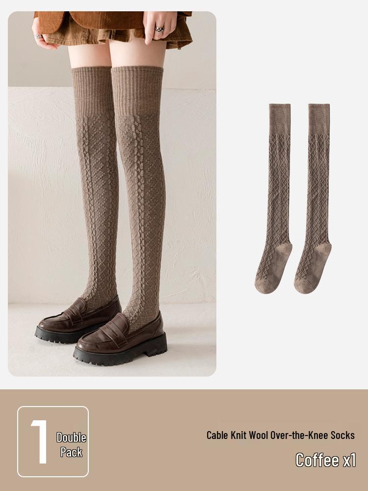 

Женские гетры выше колена крупной вязки, на флисовой подкладке, из шерстяной смеси, толстые и теплые для осени и зимы One Size