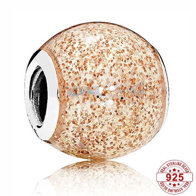 Wintry Delight Snowflake Ball Blue Swirls Pearlescent Dreams Charm S925 Sterling Silver Beads Fit Bracelet DIY Jewelry