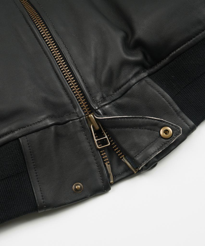FRIZMWORKS Lambskin Flight Jacket _ Black