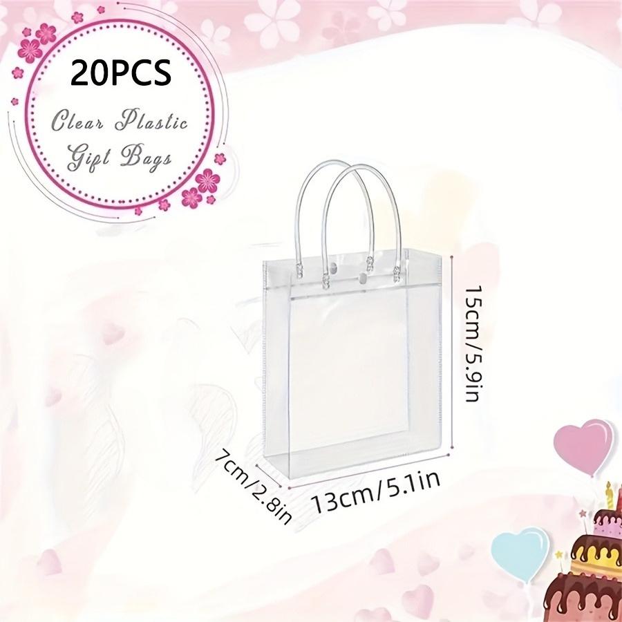 20pcs Pvc Transparent Handbag Bridesmaid Souvenir Gift Bag Cosmetic Packaging Bag Flower Bag Holiday Party Gift Bag