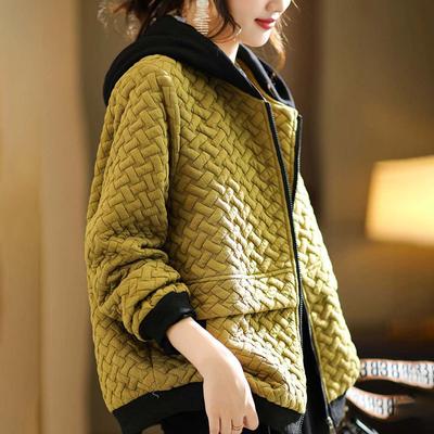 Plus Size M-4XL Cotton for Women Hoodies Coat Jacket Autumn Hood Loose Casual Windbreaker Women Warm Solid Color Coat