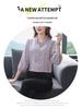 Women's Satin Three-Quarter Sleeve Ruffled V-Neck Top - French Style, Spring Collection, Flattering Fit