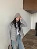 New white duck down jacket for women, short knit sleeve patchwork, high-end lightweight petite jacket
