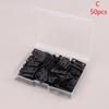 50Pcs/Box Hinges + 200 Screws Iron Gold Silver Black Bronze 4 Holes Durable Furniture Hardware Mini Hinge Decor