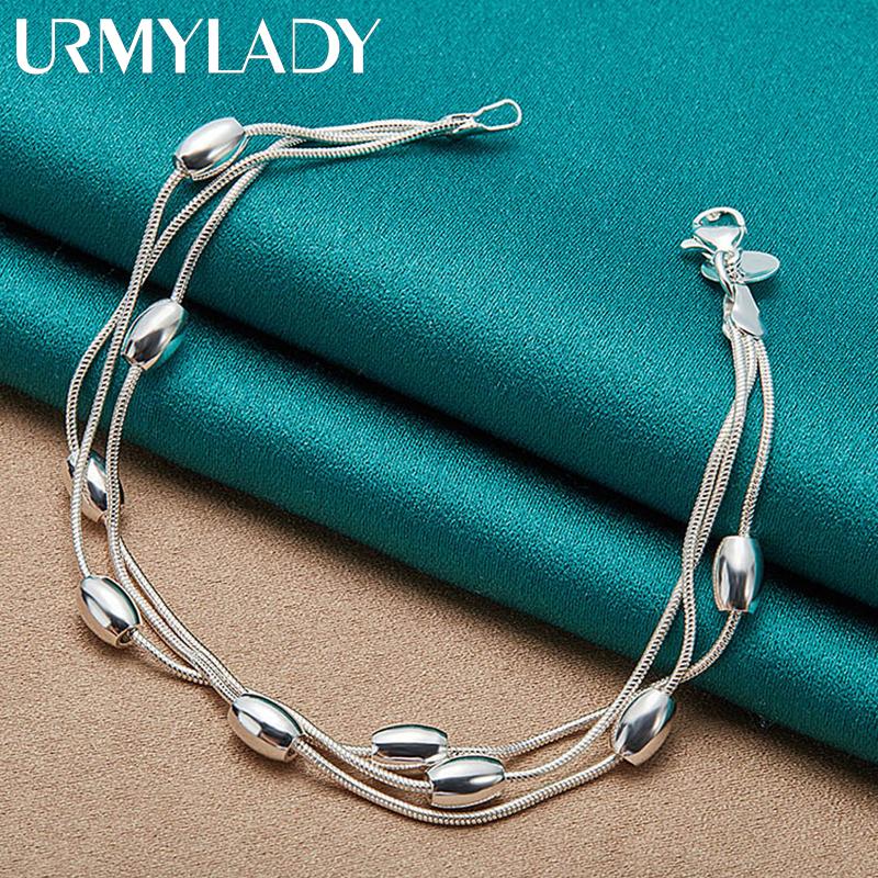 Il braccialetto dell'argento sterlina 925 borda i gioielli di fascino fini di moda MB085
