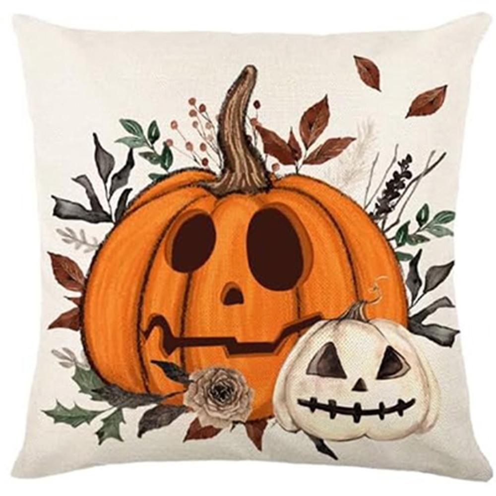 

Halloween Pillowcases: Cat, Ghost, and Pumpkin Themed Decor! Sofa cushion cover, holiday party decoration, gift 16x16Inch