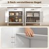 Sideboard Buffet Cabinet, Farmhouse Kitchen Cabinet with Sliding Doors and Adjustable Shelf, White