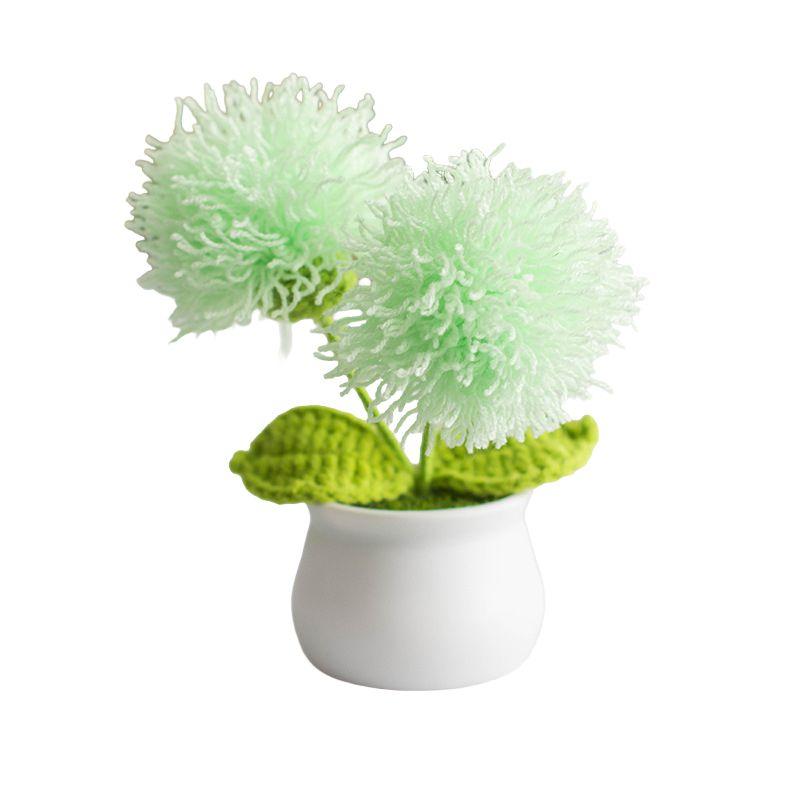 Cute Simulated Flower Potted Plant Crochet Flower Ornament
